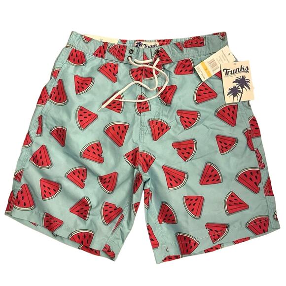 NWT runks Surf & Swim Co. Watermelon Sano Printed Swim Trunks size small - Picture 2 of 11